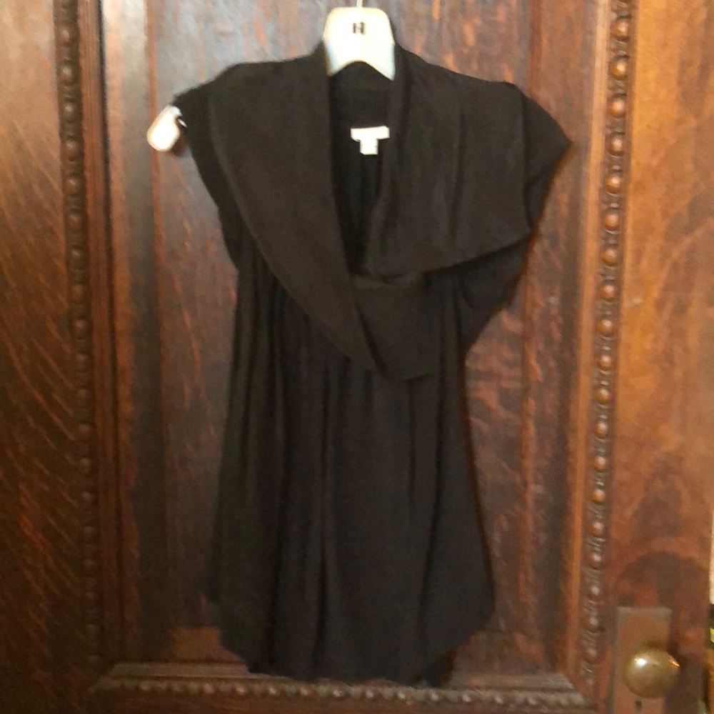 Anthropologie black silk blouse